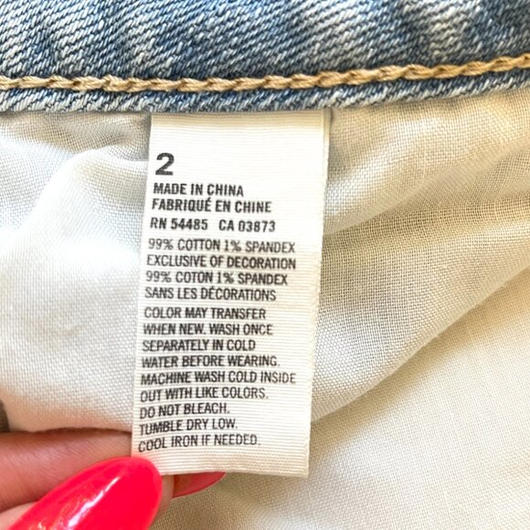 American Eagle Shorts 2 Denim Jean Light Blue Distressed Stretch - Picture 7 of 7